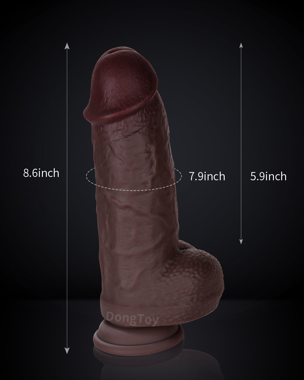 Allen 8.6 inch Most Realistic Feeling Girthy Very Thick Silicone Dildo