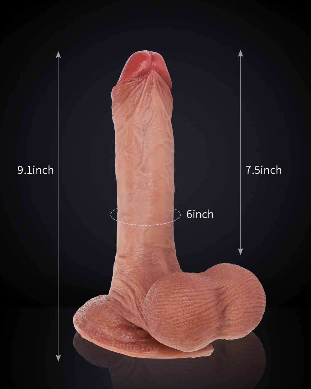 Kevin 9 inch Soft Super Realistic Dildo & Real Balls