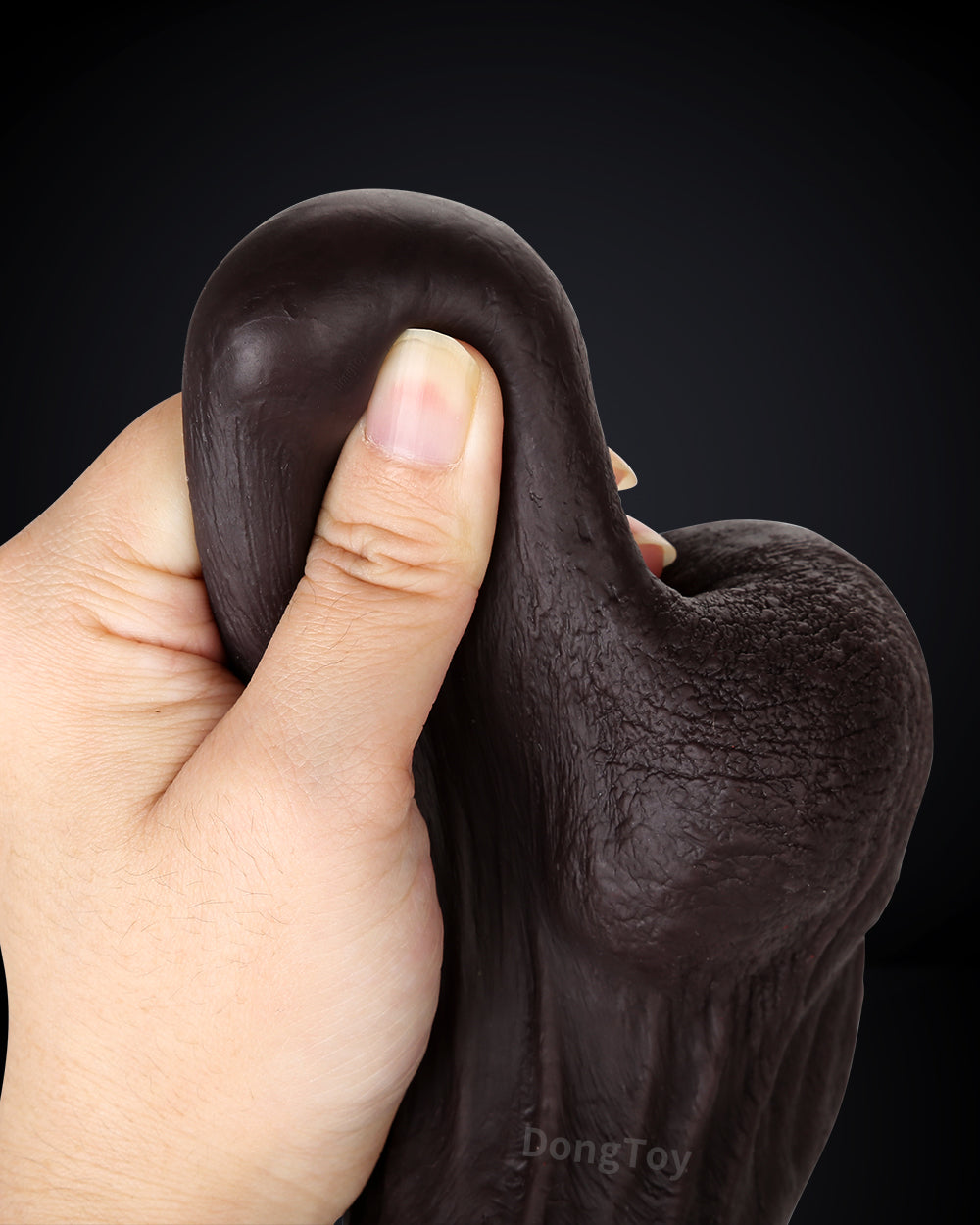 Knight 10 inch Real Feel Ball Super Realistic Glan Black Dildo