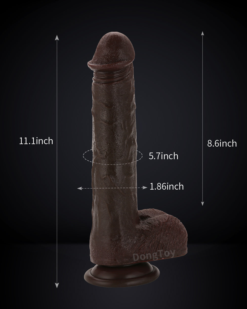 Kyle 11 inch Black Thrusting Dildo Powerful Vibration With Remote Control