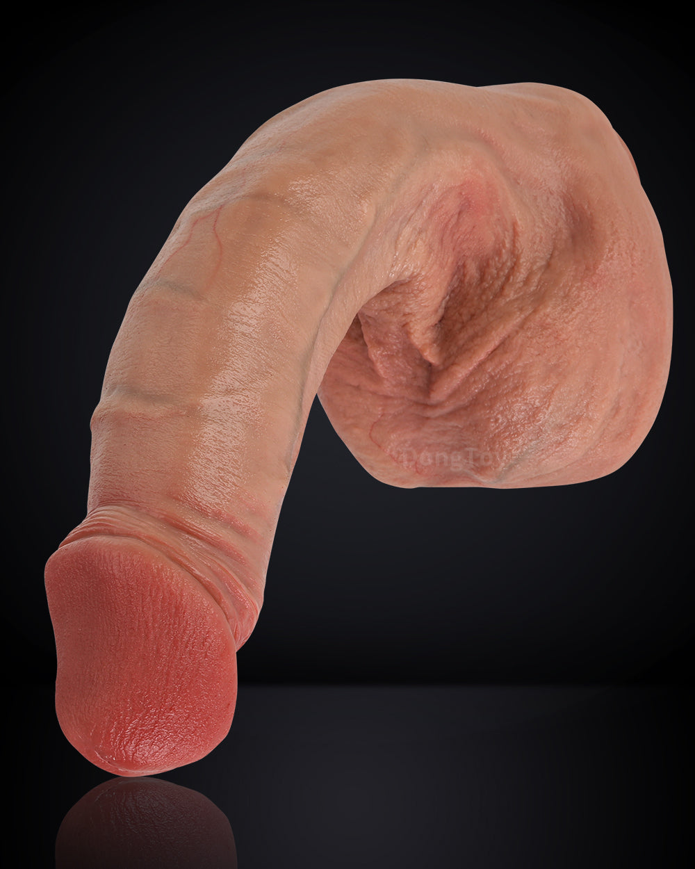 Kyson 12 inch Huge Realistic Silicone Dildo with Curved Internal & Large Balls Flesh