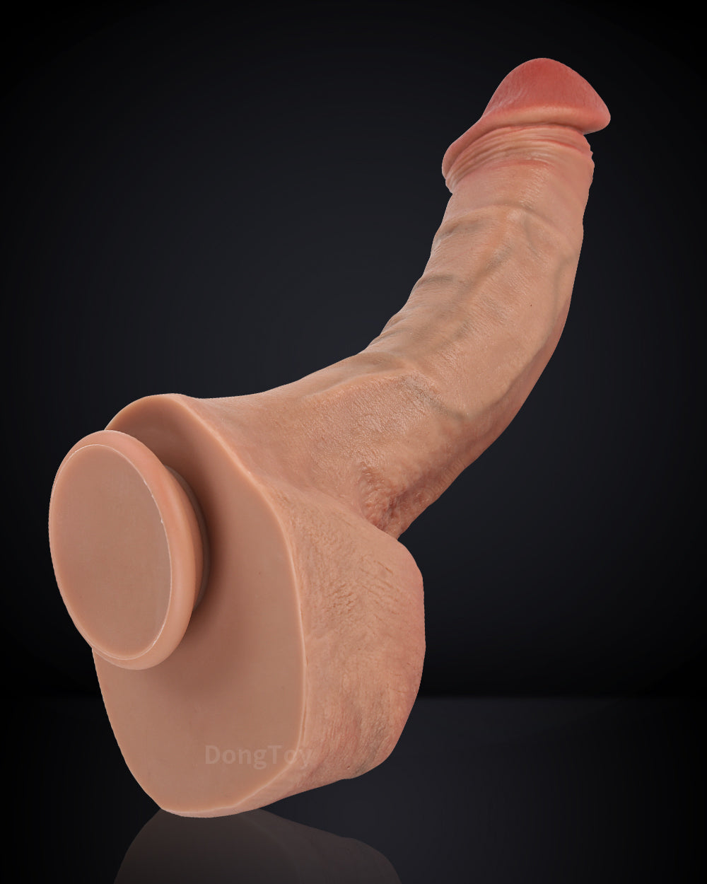 Kyson 12 inch Huge Realistic Silicone Dildo with Curved Internal & Large Balls Flesh
