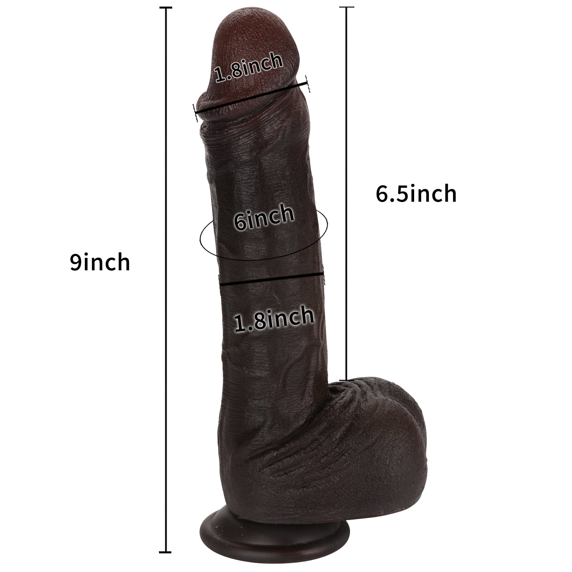 MrJ 9 inch BBC Realistic Dildo Super Real Skin Black Dildo