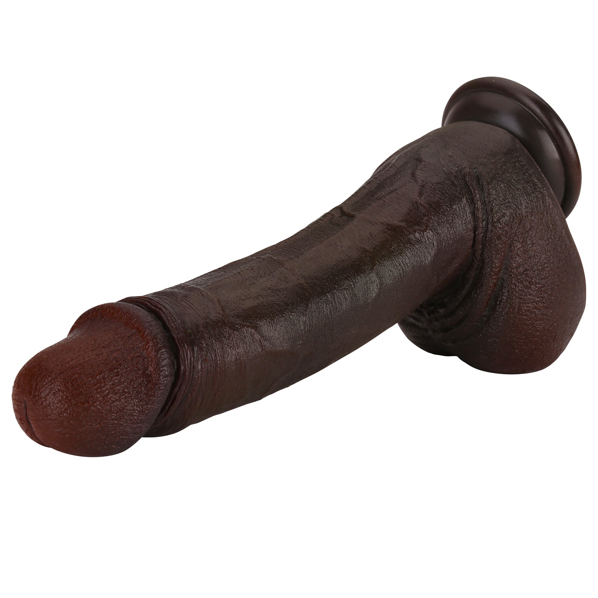 MrJ 9 inch BBC Realistic Dildo Super Real Skin Black Dildo