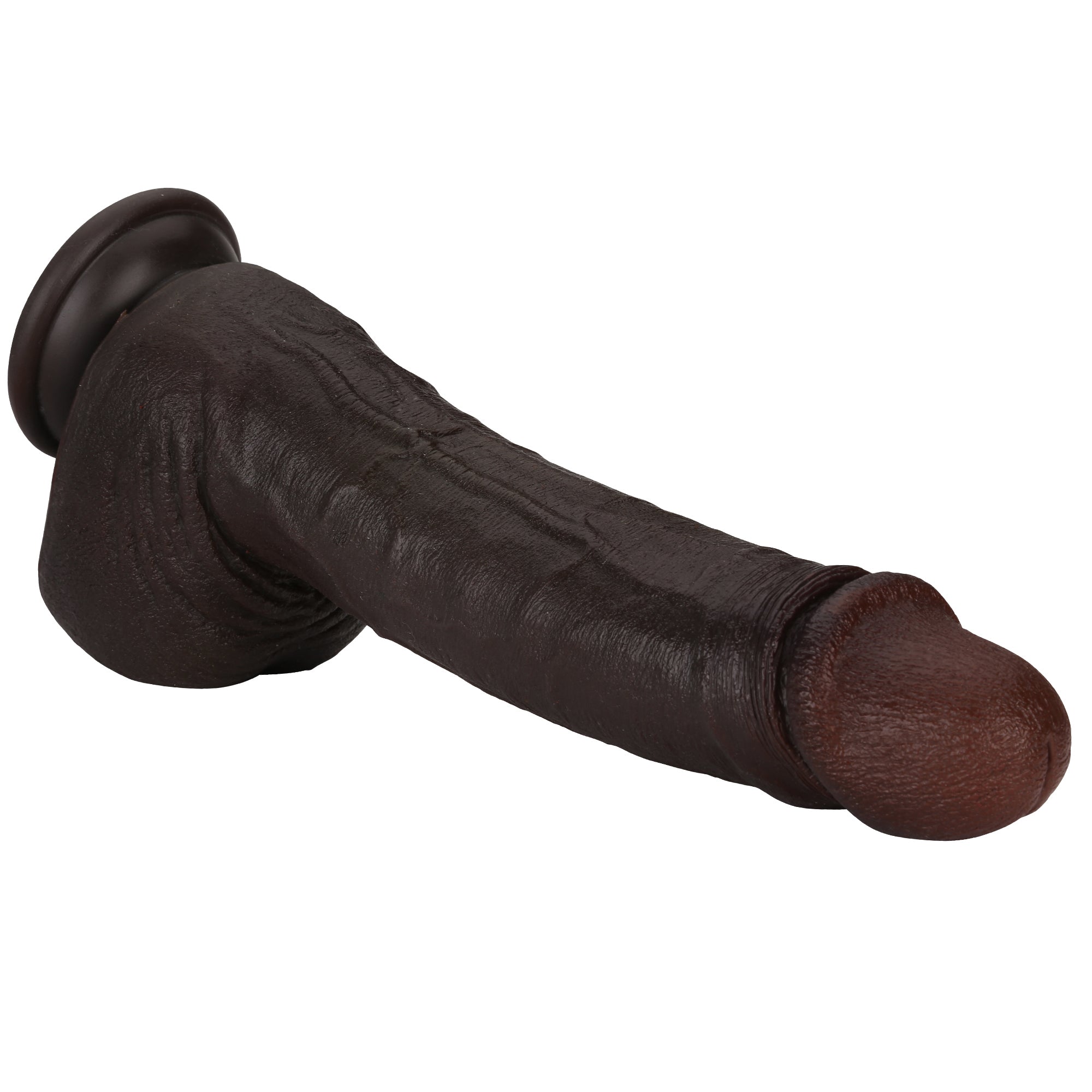 MrJ 9 inch BBC Realistic Dildo Super Real Skin Black Dildo