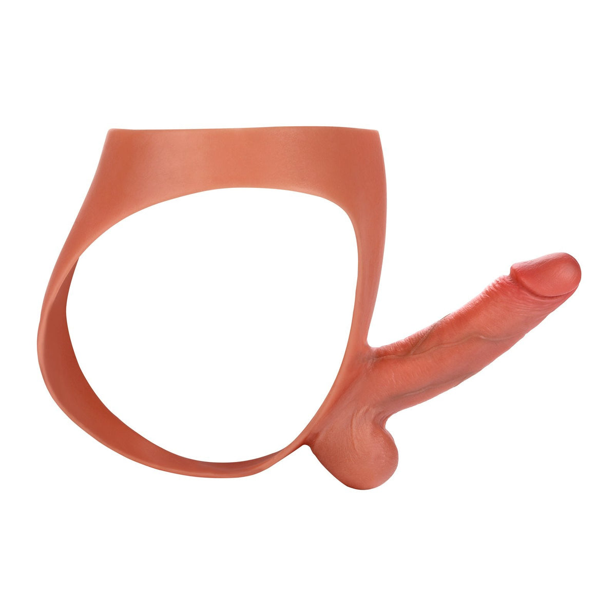 Adriel 6.8 inch Platinum Silicone Strap-On Dildo Slim Wheat