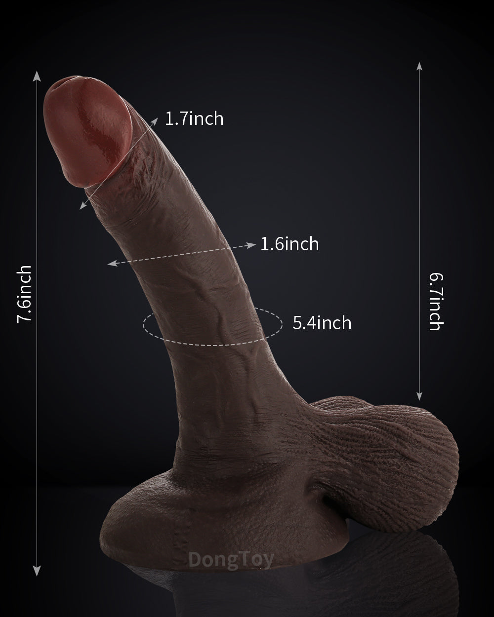 Tiger 7 Inch Realistic Silicone Dildo with Strong Suction Cup Hands-Free | DongToy