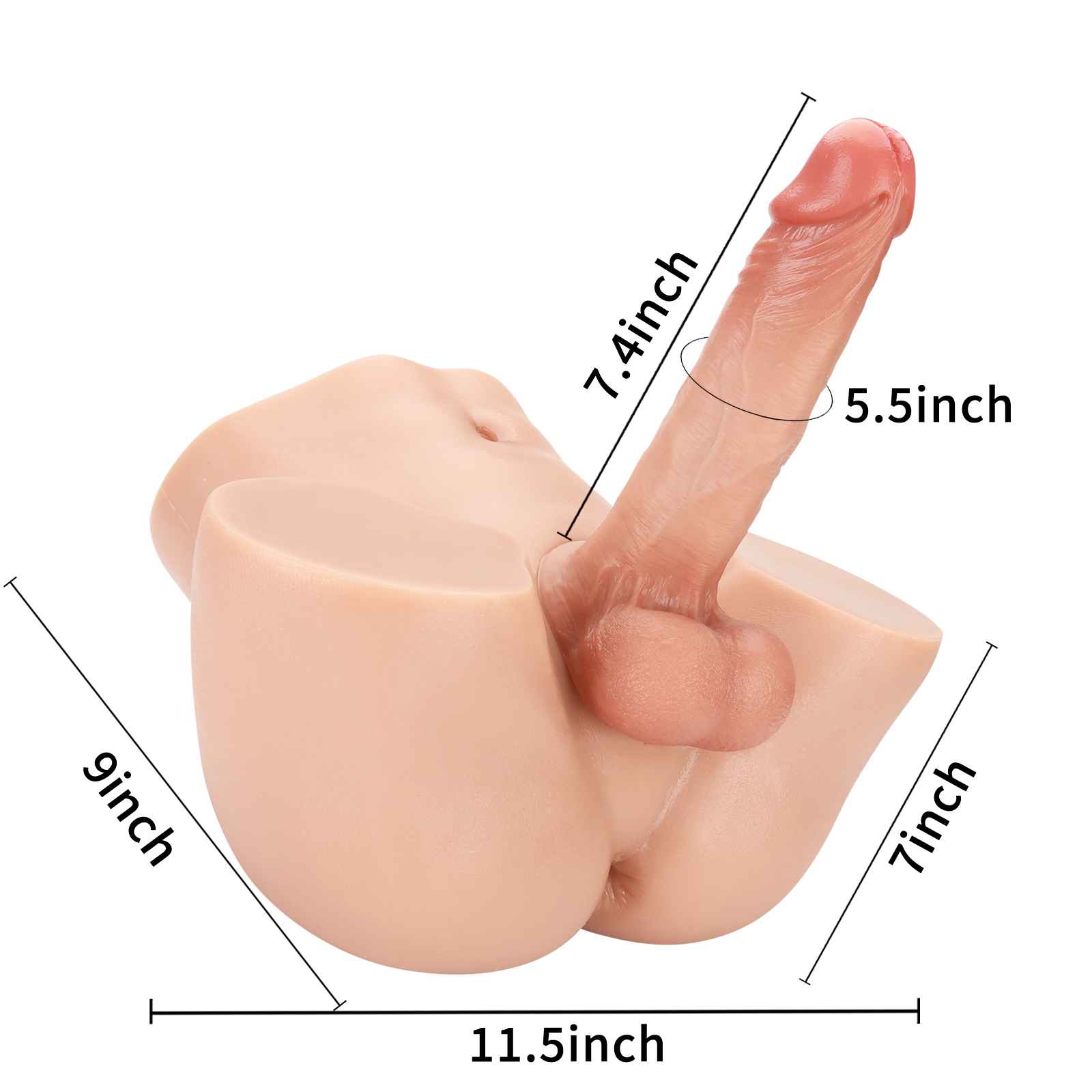 DongToy Justin 14lb Realistic Torso Dildo & James 7inch Dildo (Flesh)